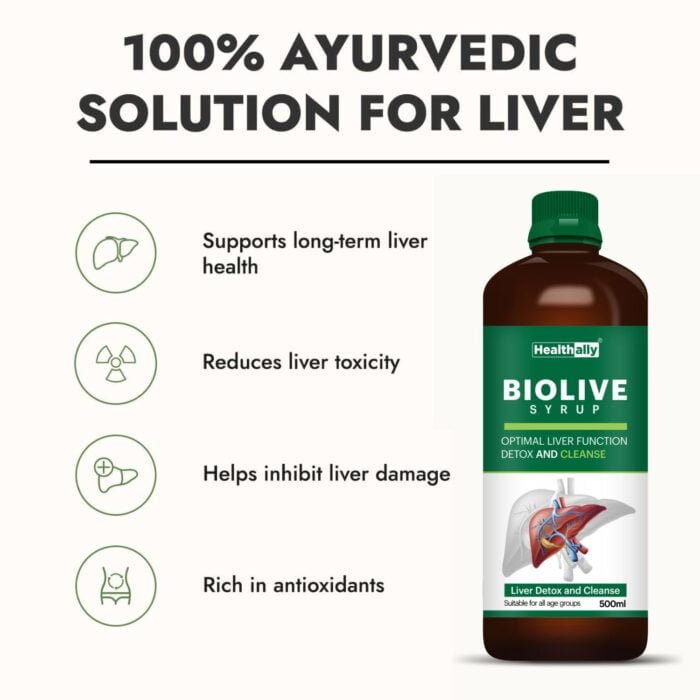 Healthally Biolive Syrup for Liver Support | Ayurvedic Syrup for Fatty Liver with Natural Herbs | Natural Fatty Liver Tonic - Image 3