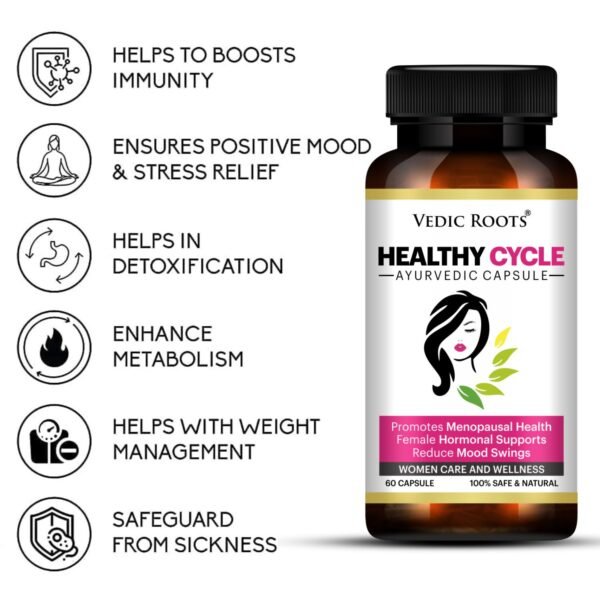 Vedic Roots PCOD Care Capsule | Ayurvedic Support for Regular Menstrual Wellness - Image 4