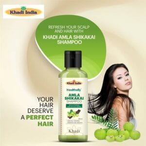 healthally amla shikakai shampoo, khadi amla and bhringraj shampoo