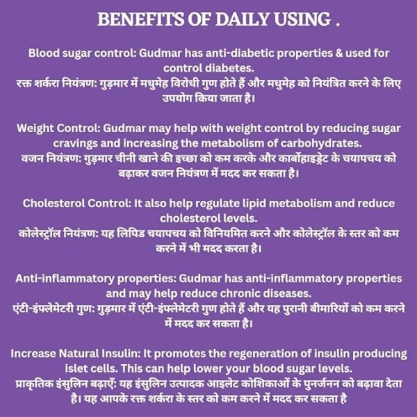 Vedic Roots Pure Gudmar Powder |  Natural Diabetes Control | Blood Sugar Management - Image 3