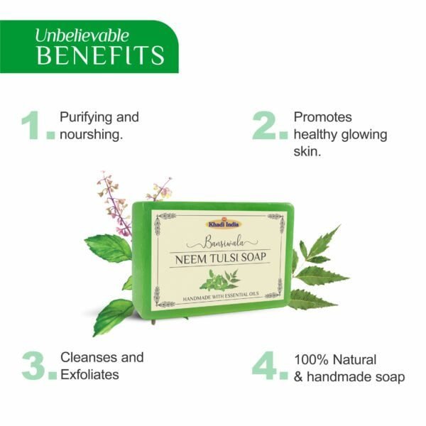 bansiwala khadi neem tulsi soap, benefits of neem tulsi soap