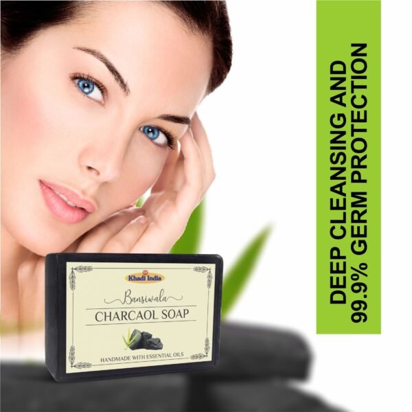 bansiwala khadi herbal charcoal soap, khadi natural neem charcoal soap