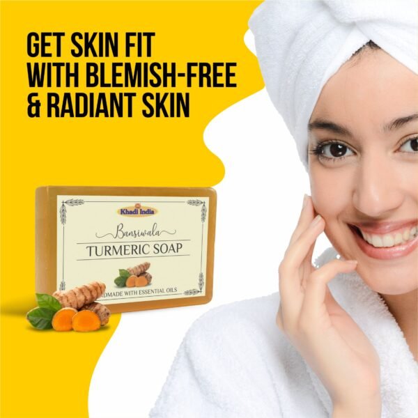 Bansiwala Khadi Turmeric Soap, khadi turmeric soap for skin whitening