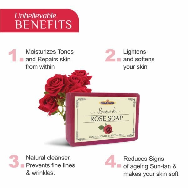 bansiwala khadi rose soap, rose soap benefits