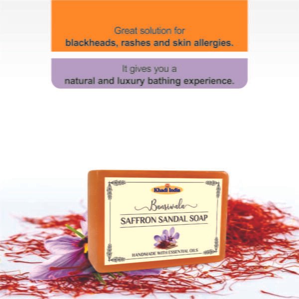 Bansiwala Saffron Sandal Soap | Natural Radiance and Tranquil Cleansing | Tan Remover and Skin Glow - Image 2